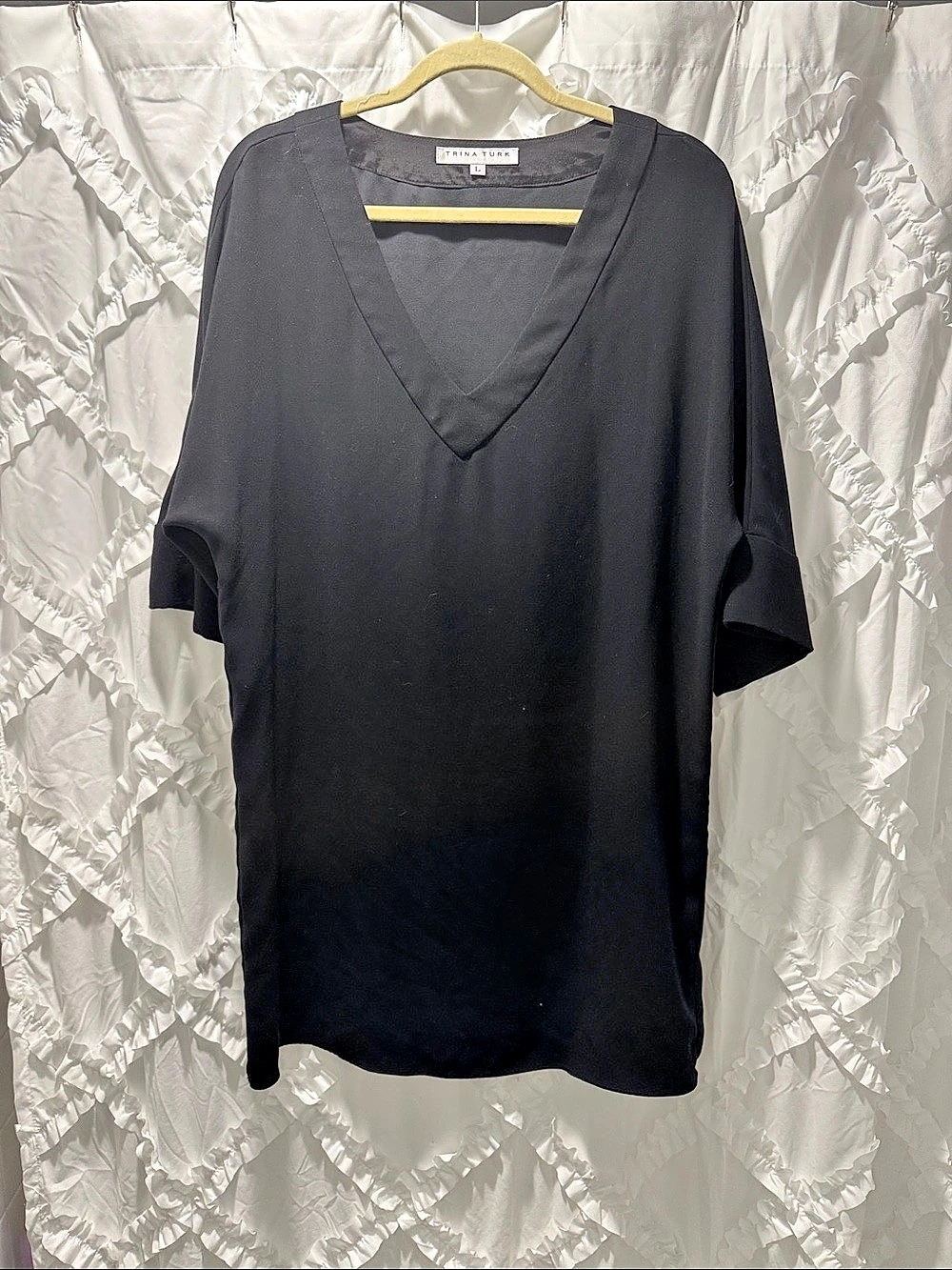 Trina Turk Women's Black V-Neck Tunic Dress
